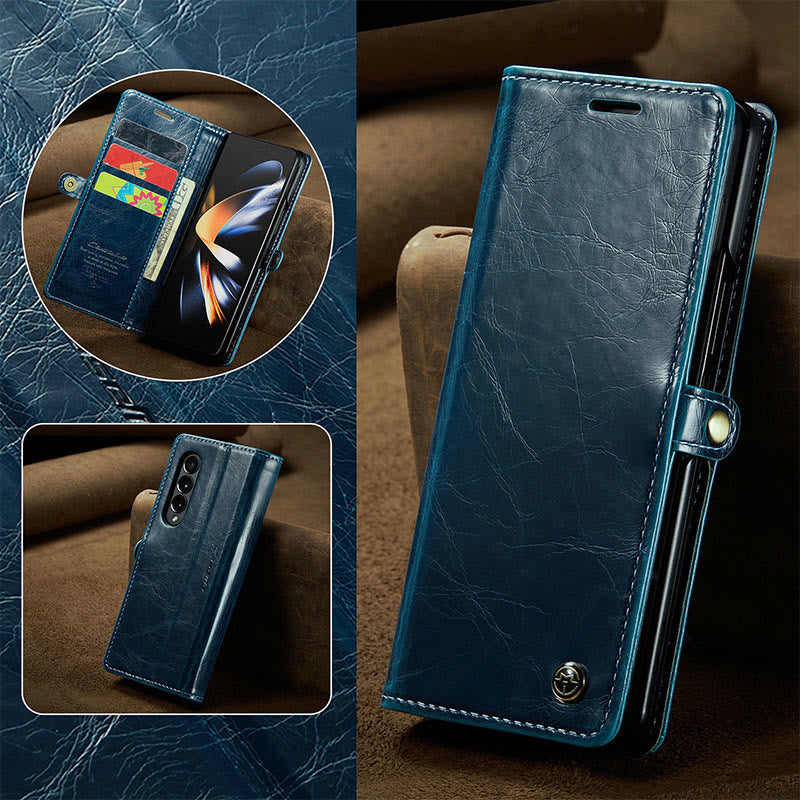 Retro Foldable Screen Phone Case Pu Leather Protection Case