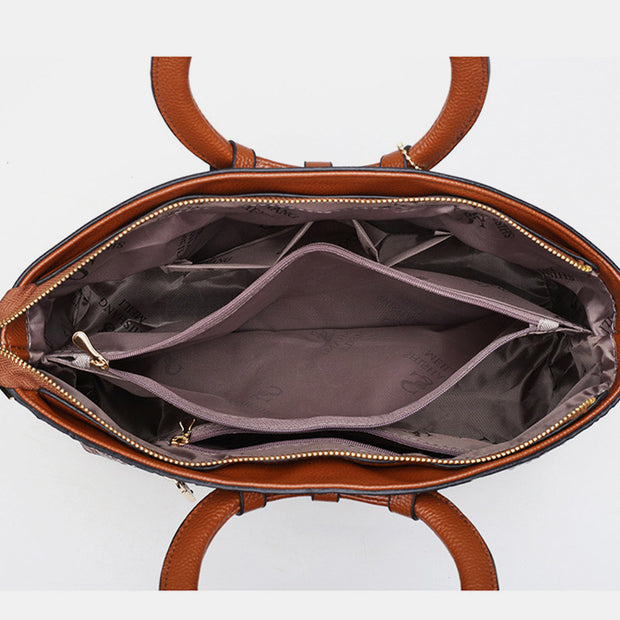 Large Capacity Vintage Embossing Crossbody Bag Top-Handle Bag