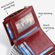 Wallet For Women Triple Folding Retro Short Shopping Money Clip