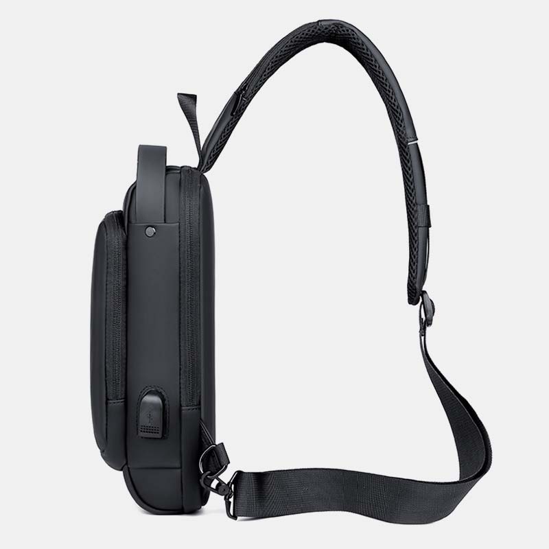 Anti-theft Waterproof Large Capacity Casual Sling Bag With USB Charging Port & Reflective Strip