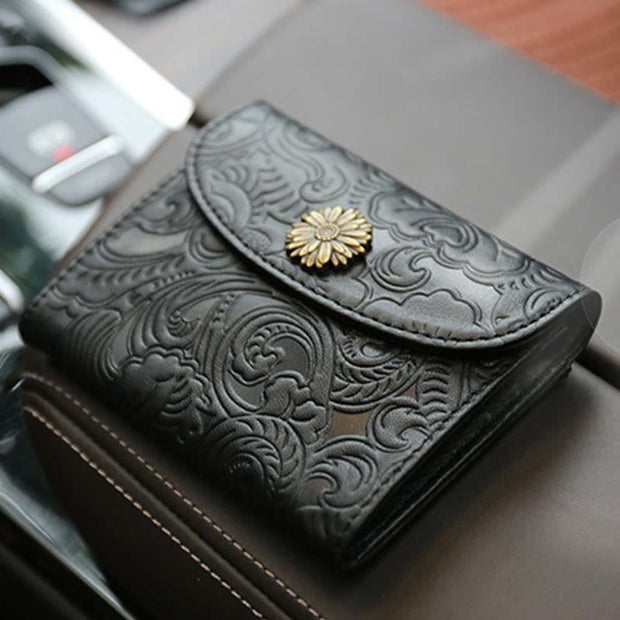 Vintage Small Wallet For Men Gentle Embossed Leather Purse