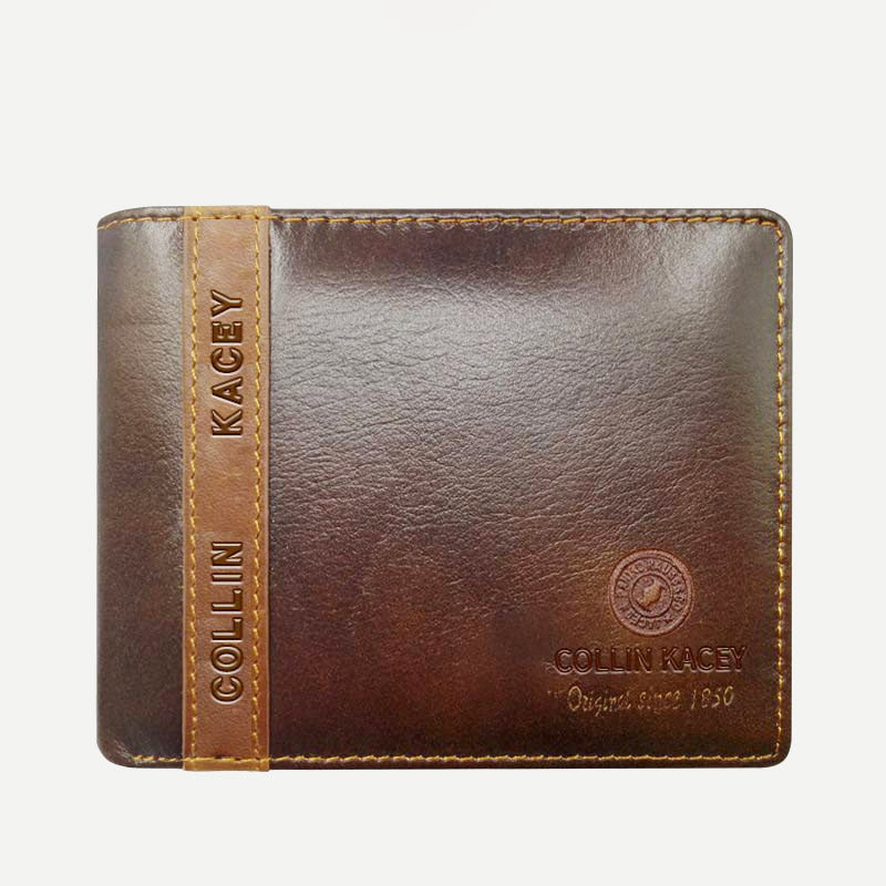 Mens Retro Bifold Short Roomy Leather Wallet Multi Style Optionals