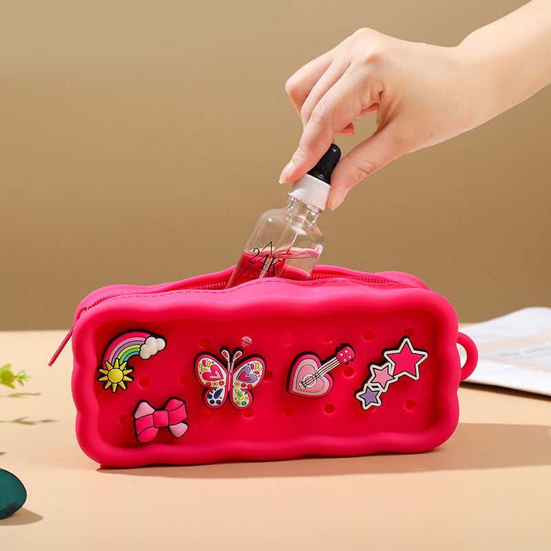 Deeppink Storage Bag For Women DIY Cartoon Butterfly Accessories Purse