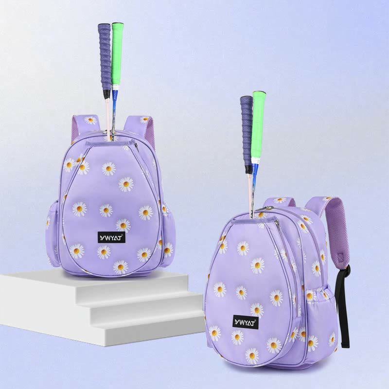 Badminton Backpack For Teens Floral Printing Sports Racket Bag