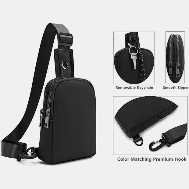 Sling Bag For Outdoor Walking Adjustable Wide Strap Casual Bag
