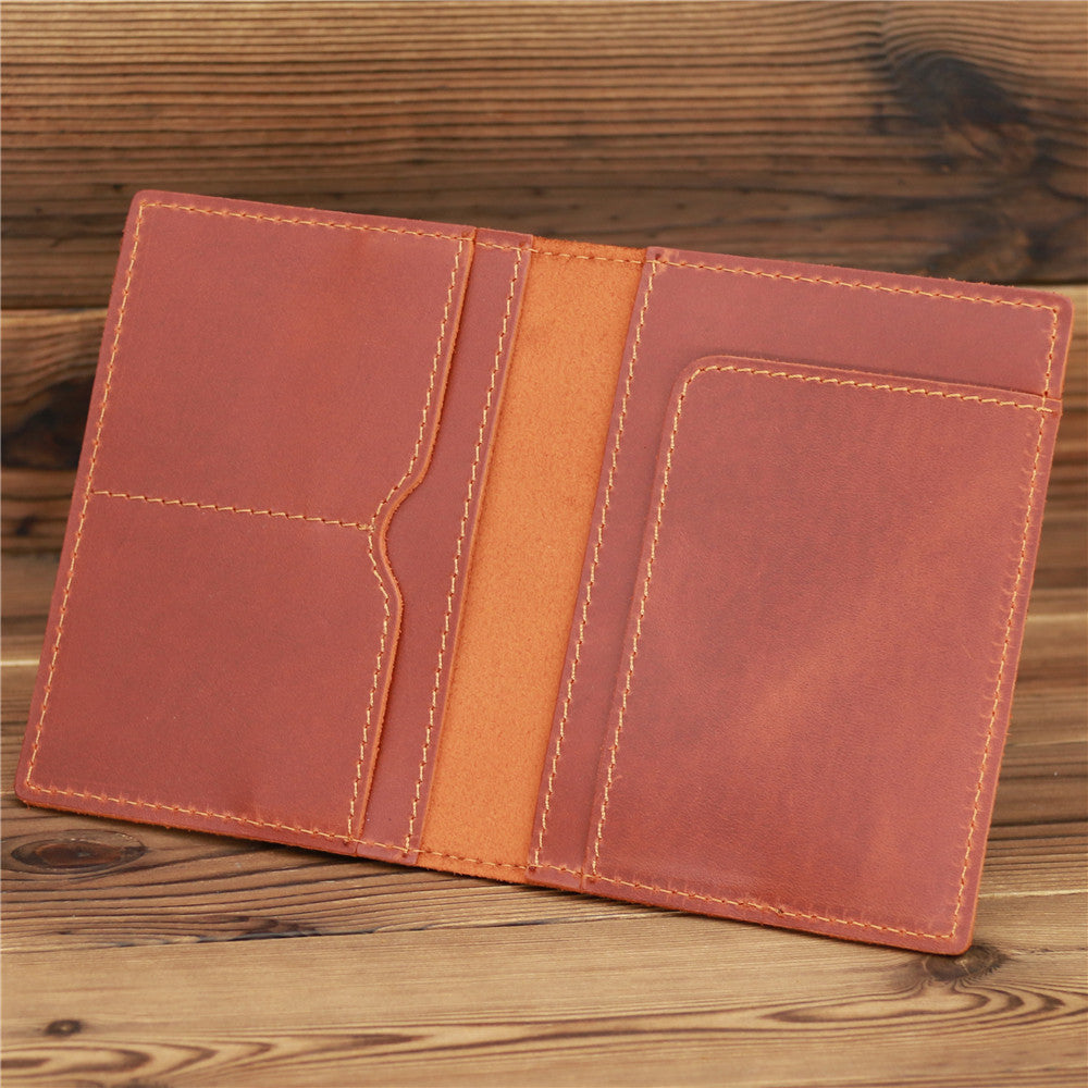 Ultra Thin Passport Holder For Suitcase Genuine Leather Case