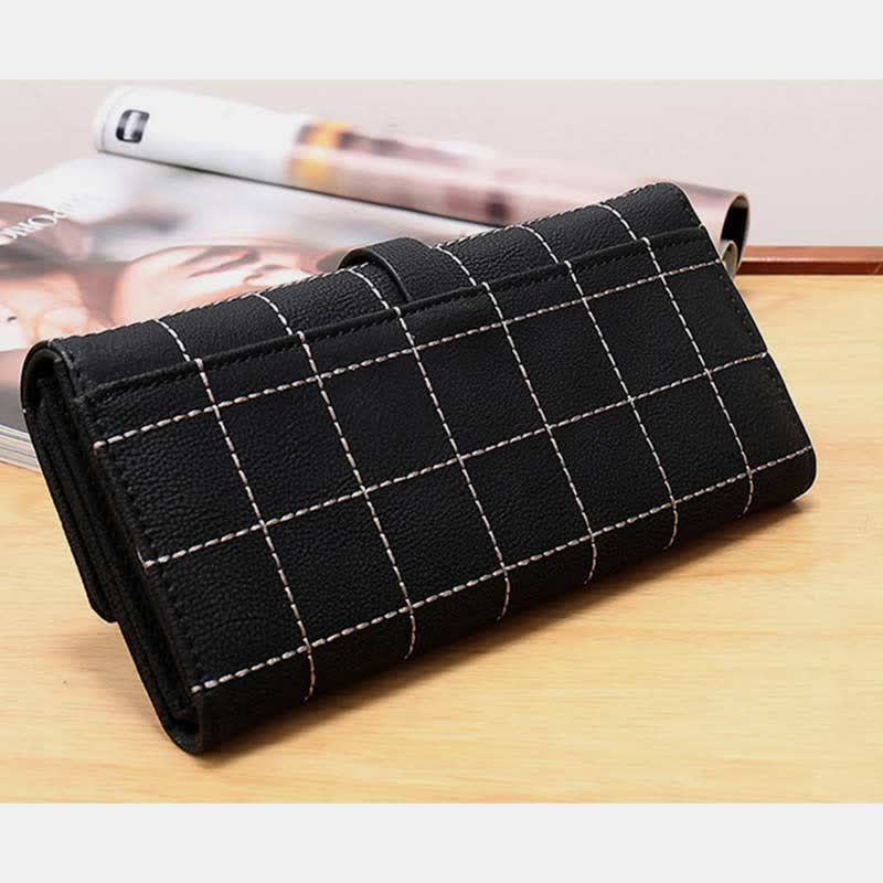 Multi-slot Fashion Women's Leather Wallet Trifold Long Wallet Card Holder