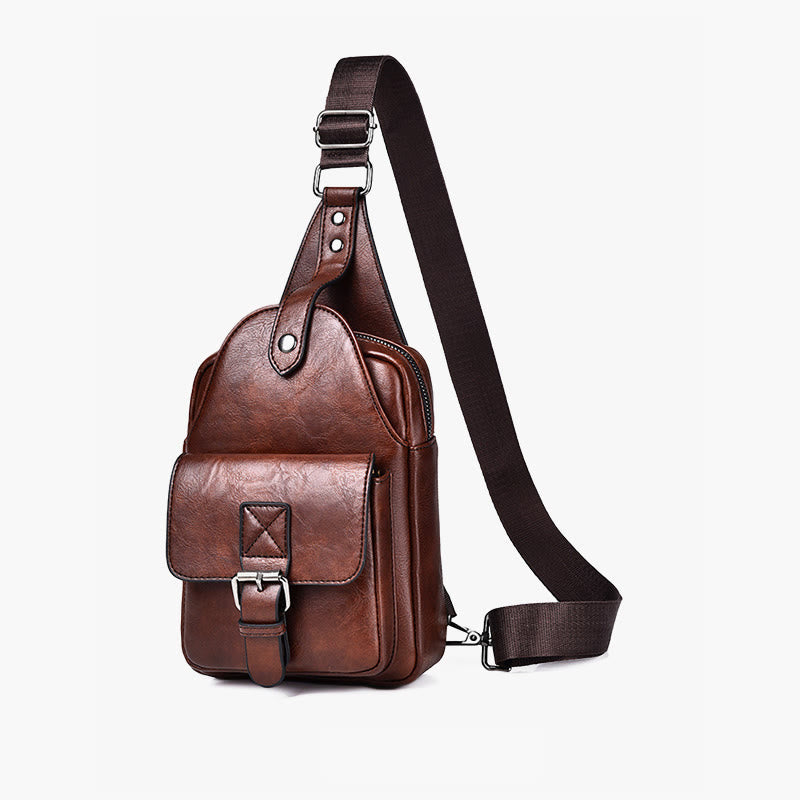 Sling Bag For Men Daily Use Casual Retro Waterproof Crossbody Bag