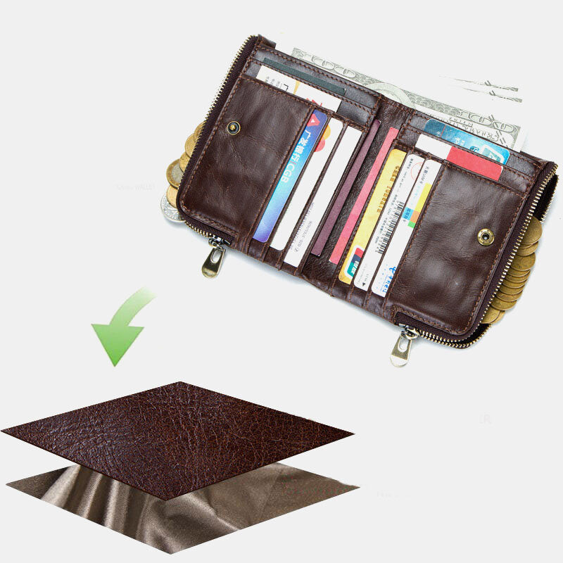 RFID Anti-theft Multi-slot Bifold Wallet