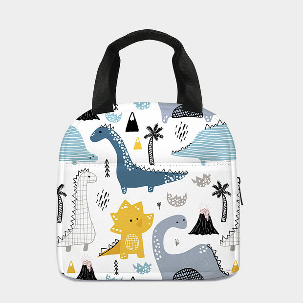 Lunch Bag For Kids School Camping Cartoon Dinosaur Thermal Handbag