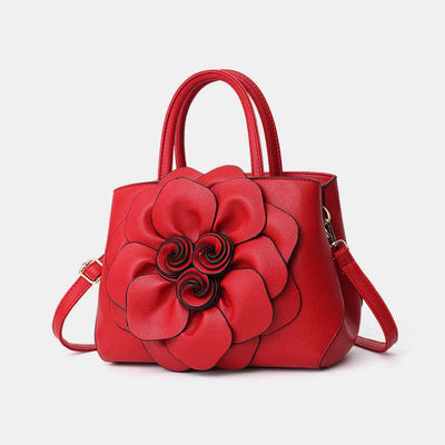 Women's Floral Elegant Shoulder Bag Vegan Leather Handbag Satchel Purses