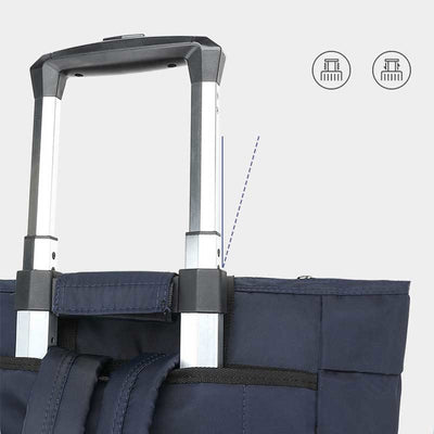 Rolling Tote For Short Travel Lightweight Pull Rod Shopping Handbag