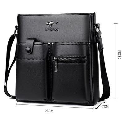 Leather Messenger Bag for Men Sling Crossbody Bag for Travel Work Business