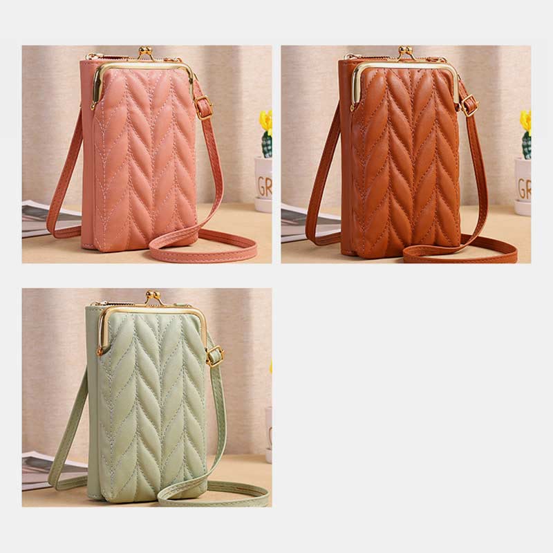 Leather Phone Bag For Women Large Capacity Crossbody Coin Wallet