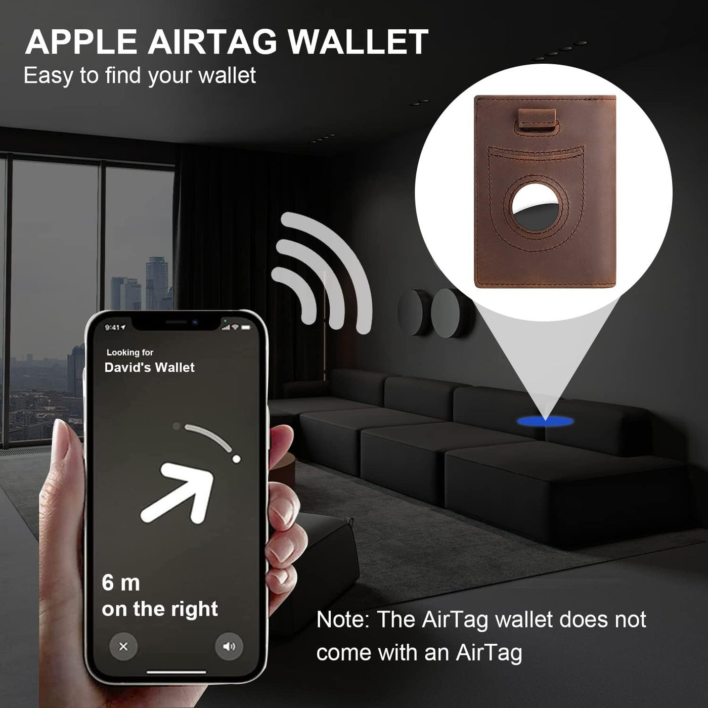 Airtag Card Bag Wallet RFID Anti Theft Leather Card Holder