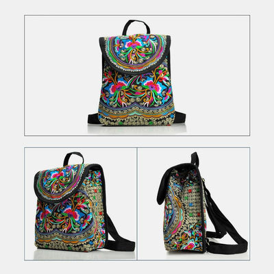 Ethnic Vintage Embroidered Travel Backpack