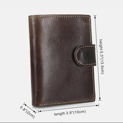 Multi-slot Trifold Genuine Leather Vintage Wallet