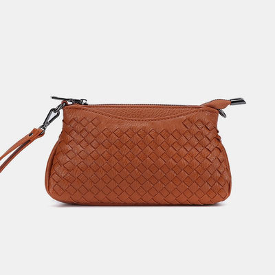 Stylish Woven Crossbody Bag With Wristlet