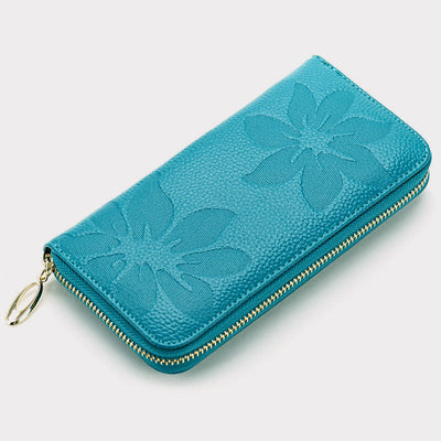 Wallet For Women Flower Print Large Capacity Long Cash Purse