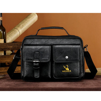 Mens Messenger Bag Waterproof Vintage Leather Briefcase Satchel Shoulder Bag