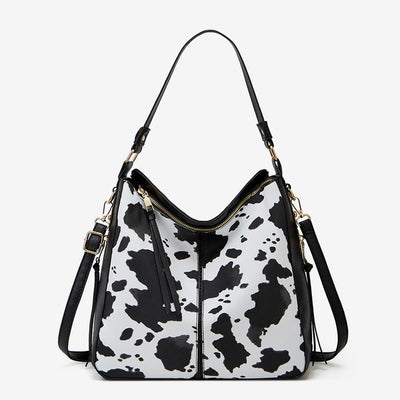 Leopard Milk Grain Ladies Tote Multiple Carry Leather Underarm Bag