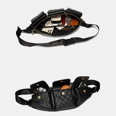 Waist Bag For Men Leather Casual Outdoor Crossbody Shoulder Bag