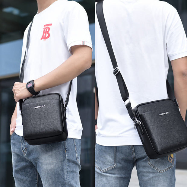 Simple Messenger Bag For Men Outdoor Durable Waterproof Leather Bag