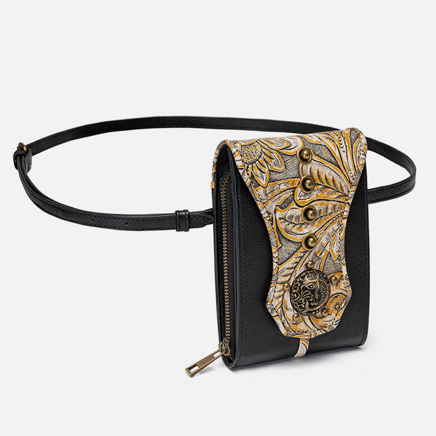 Vintage Phone Bag For Women Rivets Belt Bag Crossbody Bag