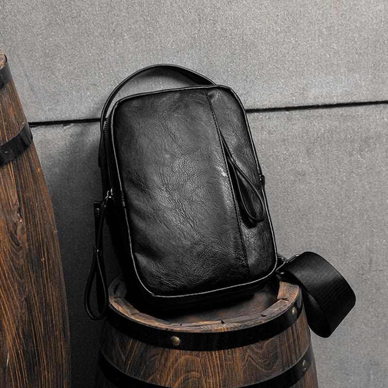 Sling Bag For Men Leisure Sports Leather Crossbody Bag