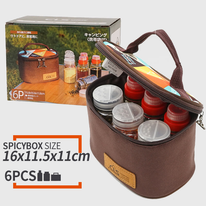 Storage Bag For Outdoor Camping BBQ Mini Spice Bottle Set