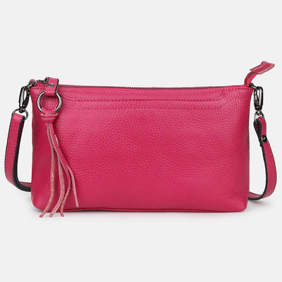 Genuine Leather Tassel Shoulder Crossbody Bag