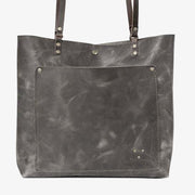 Large Rivet Tote For Women Commuter Oil Wax Leather Bag