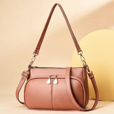 Douple Compartment Underarm Purse For Lady Solid Color Crossbody Bag