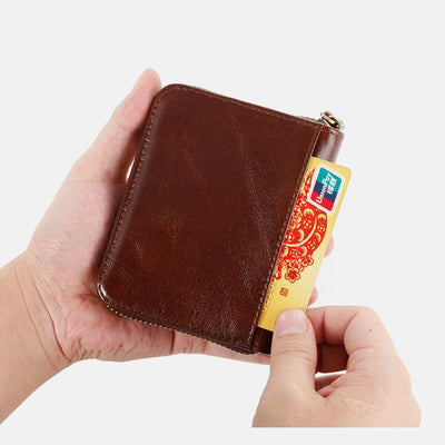 Vertical Multi-Slot Retro RFID Leather Wallet