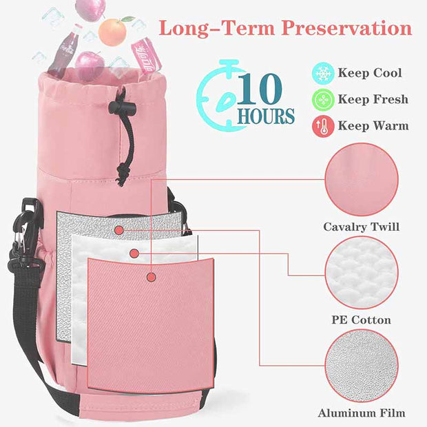 Portable Bottle Storage Bag For Travel Multifunctional Drawstring Crossbody Bag