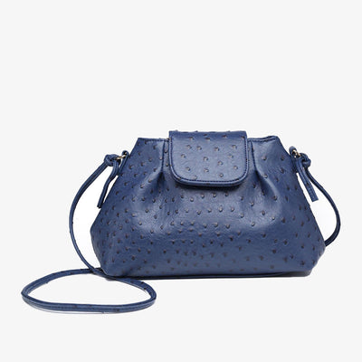 Ostrich Print Crossbody Bag Women Plain Color Cloud Bag