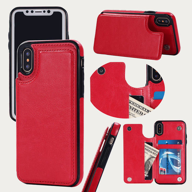 Phone Case For Daily Magnetic Button Card Slot Simple Case