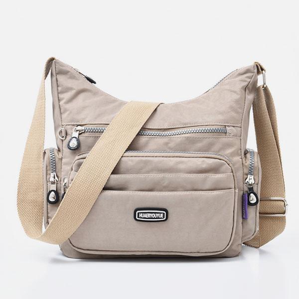 Waterproof Multi-Pocket Nylon Crossbody Bag