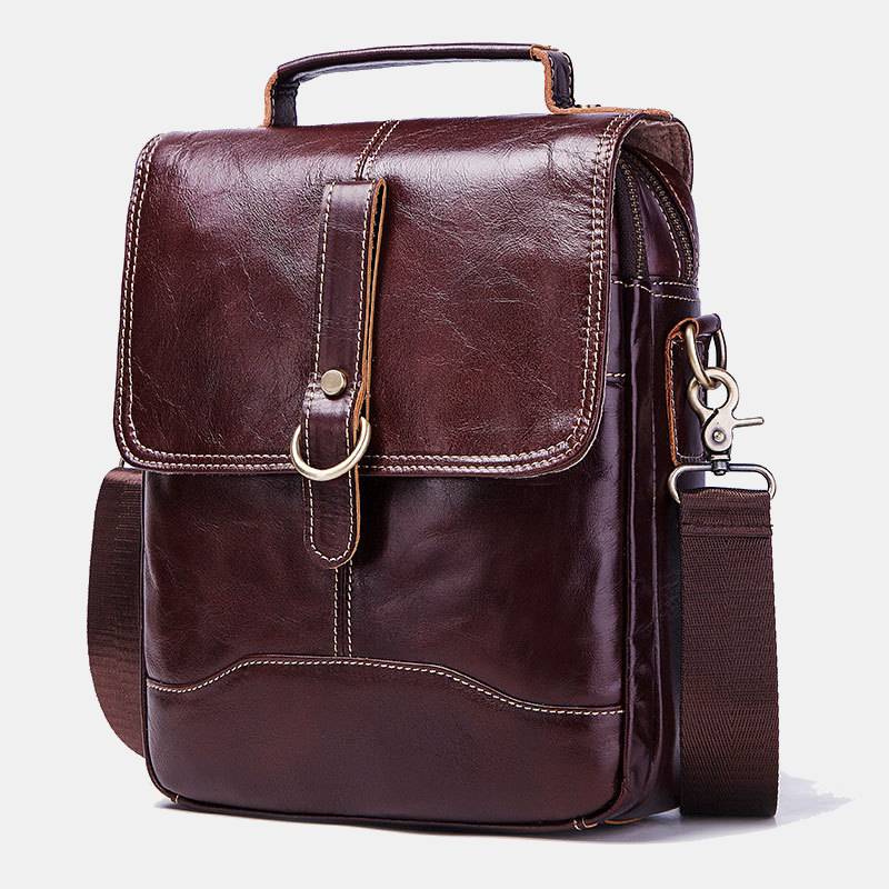 Large Capacity Retro Genuine Leather Crossbody Bag