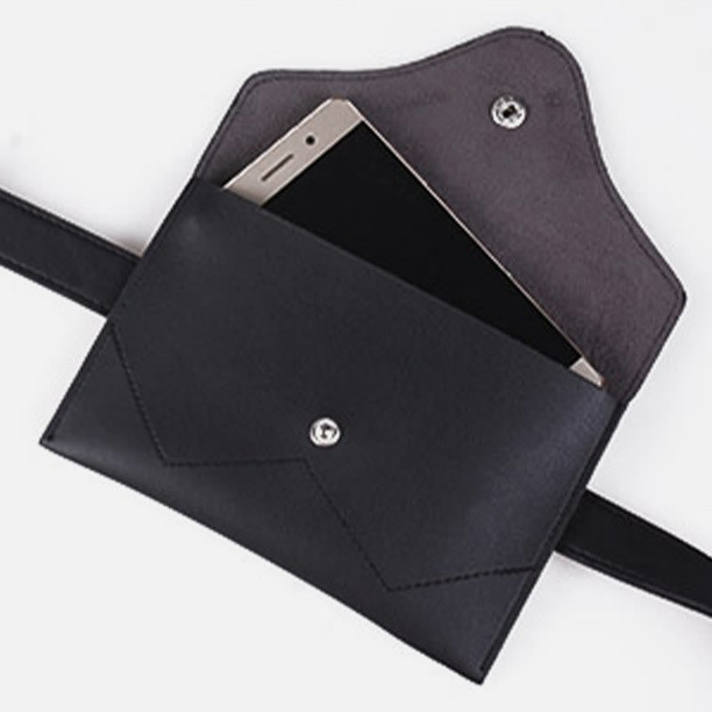 Stylish Waist Bag Vegan Leather Envelope Women Belt Bag