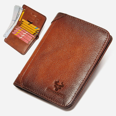 Ultra Thin Trifold Wallet For Men RFID Leather Short Purse