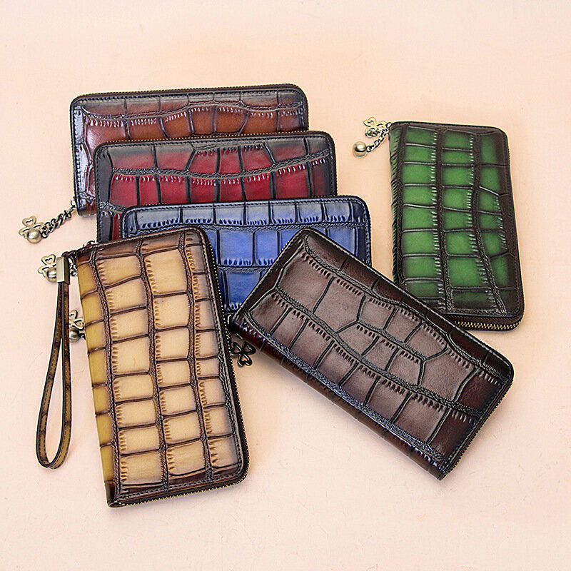 Women Genuine Leather Alligator Multi-card Slots Wallet