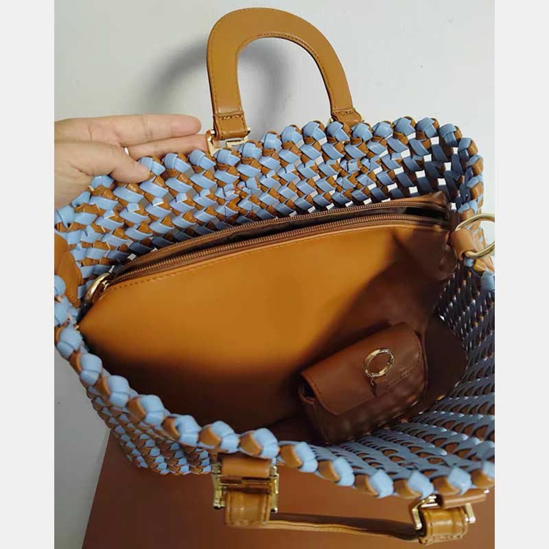 Handbag for Women Woven Large Capacity Leather  Crossbody Tote Bag