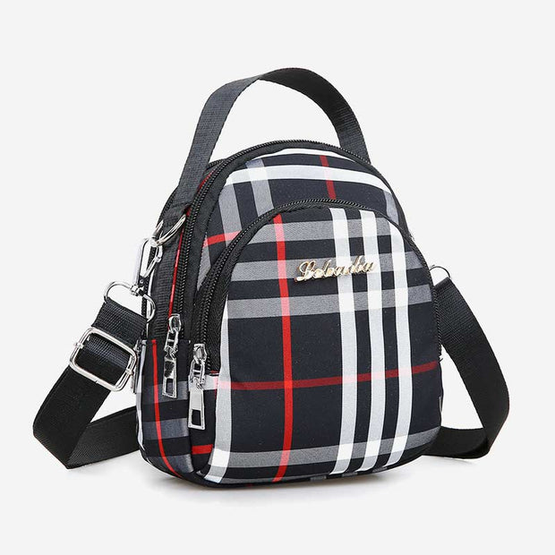 Multi-compartment Women Nylon Purse Crossbody Bag Waterproof Lightweight Handbag