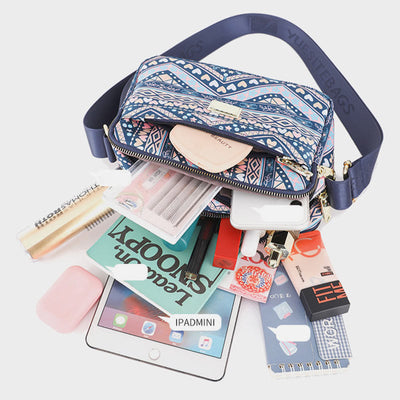 Creative Printing Purse Women Waterproof Nylon Multiple Compartment Crossbody Bag