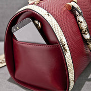 Snakeskin Grain Top Handbag For Lady Vegan Leather Crossbody Bag