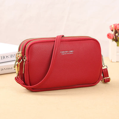 Triple Compartment Phone Bag For Women Large Space Crossbody Bag