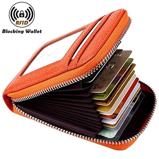 Large Capacity RFID Folding Wallet Card Holder