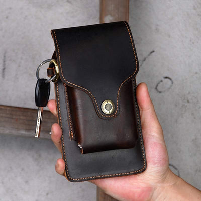 Genuine Leather Holster for Belt Universal Cell Phone Case on Belt