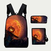 Halloween Backpack For Kids Water Resistant Travel Bag Set